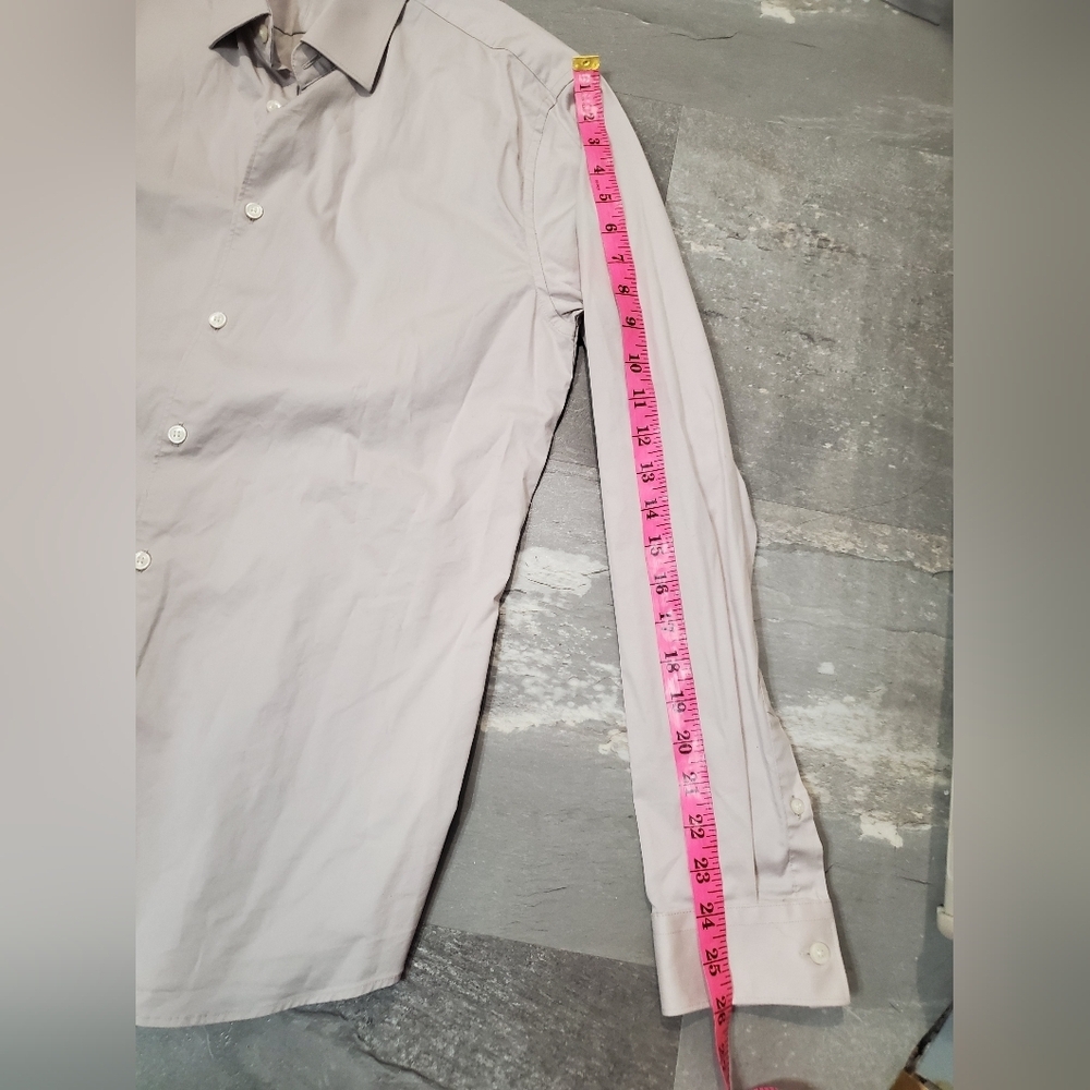 Tiger Of Sweden "Filbrodie" Extra-slim Burton Down Shirt. Long Sleeve Light Grey - Picture 11 of 13